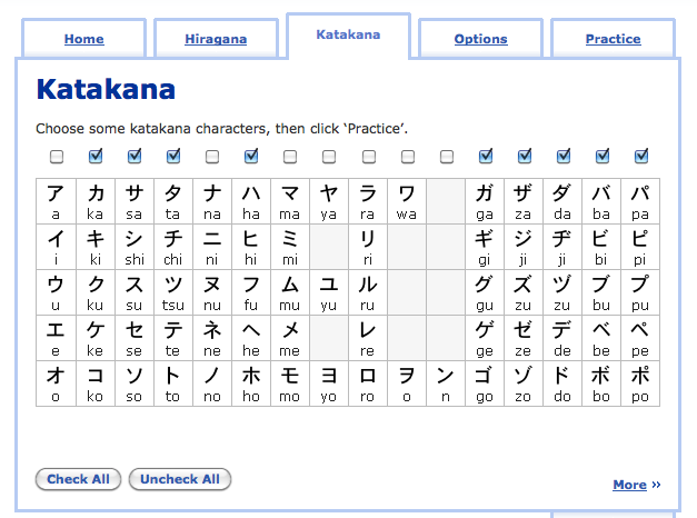 Katakana Chart 2